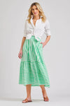 Shirty - Nina Skirt Elasticised - Green/White