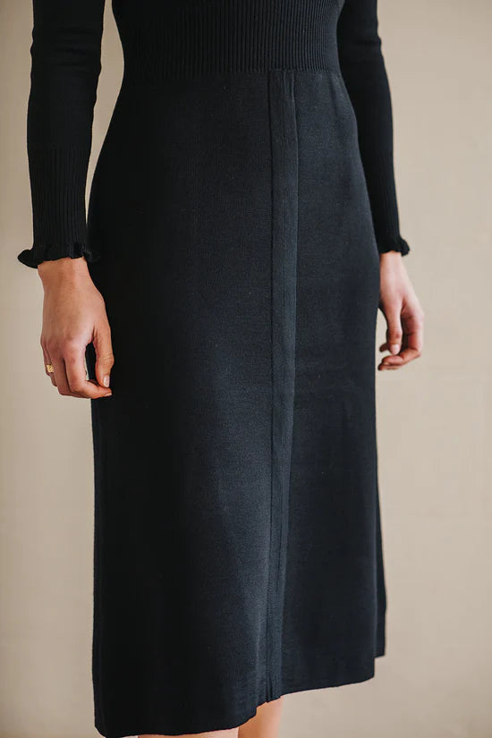 Iris & Wool - Kennedy Rib Dress - Black